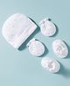 Ben Benny Interlock Knit Cap Mitten & Booties Set with Moon & Stars Print White - Diameter 10 cm
