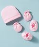 Ben Benny Interlock Knit Cap Mitten & Booties Set Pink - Diameter 10 cm