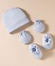 Ben Benny Interlock Knit Cap Mitten & Booties Set Light Grey - Diameter 10 cm