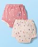 Ben Benny Interlock Knit Mid Thigh Trainers Padded Pants With Floral & Animal Print Pack of 2 - Peach & Pink