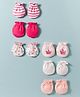 Ben Benny Interlock Knit Mittens with Stripes & Print Pack of 6 - Multicolor
