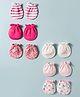 Ben Benny Interlock Knit Mittens with Polka Dot Print & Stripes Pack of 6 - Multicolor