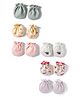 Ben Benny Interlock Knit Mittens with Vehicle Print & Stripes Pack of 6 - Multicolor