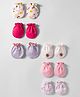 Ben Benny Interlock Knit Mittens with Floral Print & Patch Pack of 6 - Multicolor