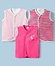 Ben Benny Interlock Knit Sleeveless Striped & Ice Cream Printed Front Open Jhablas Pack of 3 - Multicolor