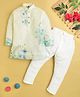 Jeet Ethnics Cotton Blend Knit Full Sleeves Floral Printed Kurta & Pyjama Set - Blue