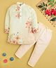 Jeet Ethnics Cotton Blend Knit Full Sleeves Floral Printed Kurta & Pyjama Set - Beige