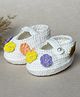 Funkrafts Pearl Embellished Floral Applique Detailed Booties - Multi Colour