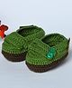 Funkrafts Colour Blocked Button Detailed Booties - Green