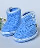 Funkrafts Solid Button Closure Booties - Blue
