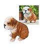 Sanjary Bulldog Puppy Statue, Bulldog Sculpture Decor Decorative Wearproof Weatherproof Dog Figure big doll for kids color design may vary - Height 24 cm