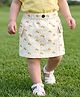 Babyoye Cotton Lycra Woven Floral Printed Skirt - OffWhite