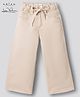 Arias Cotton Elastane Woven Full Length Wide Leg Washed Denim Jeans - Beige