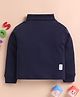 Unfab Cotton Knit Full Sleeves Solid Light Turtle Neck Thermal Vest - Navy Blue