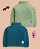 Unfab Cotton Knit Pack Of 2 Full Sleeves Solid Light Turtle Neck Thermal Vests - Deep Green & Pesta