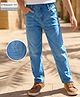 Arias Woven Full Length Cotton Elastane Denim Washed Stretchable Straight Fit Jeans - Blue