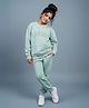 Funkrafts Knitted Knit Full Sleeves London Text Printed Winter Sweatshirt With Pant Set - Green