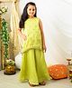 Fairies Forever Silk Woven Sleeveless Sequins Embellished Top & Sharara Set - Light Green