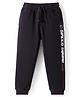 Pine Kids Knit Full Length Lounge Pant with Text Print - Black