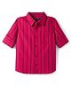 Pine Kids 100% Cotton Woven Full Sleeves Striped Shirt - Red