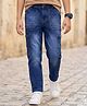 Pine Kids Denim Woven Full Length Washed Jeans - Blue