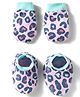 OHMS Interlock Knit Mittens and Booties With Leopard Print - Light Pink