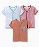OHMS Single Jersey Half Sleeves Jhablas With Heart Print Pack Of 3 - White Red & Brown