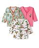 OHMS Single Jersey Knit Full Sleeves Jhablas Lion & Dino Print Pack of 3 - Pink Green & White