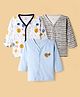 OHMS Single Jersey Knit Full Sleeves Jhablas Striped & Porcupine Print Pack of 3 - White & Light Blue
