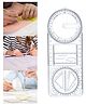 SCHOOLISH 360 Degree Multi Angle Ruler Geometric Ruler, Drawing Stencil, Scale Measuring Tool, for School, Office, Architectural Supplies, Creative Math Learning Pack of 1- Color May Vary