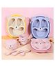 SCHOOLISH Children's Tableware 6-piece Set Baby Separated Dinner Plate Bowl Spoon Fork Learn to Drink Cup Pack of 1 - Color May Vary
