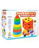 Planet of Toys Shape Sorter & Stacker 2-in-1 Toy for Kids 2+ | Educational Sorting Rings with Wobbly Base | Color, Shape & Size Learning Toy