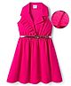 Hola Bonita Knit Sleeveless Textured Fabric Solid Dress With Belt - Dark Pink
