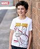 Honeyhap Marvel Single Jersey Knit Half Sleeves T-Shirt With Iron Man Graphics - White
