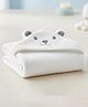 Baby Moo Terry Woven Animal Face Designed Hooded Towel - White
