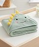 Baby Moo Terry Woven Baby Dinosaur Designed Hooded Towel - Mint Green