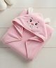 Baby Moo Terry Woven Bunny Designed Hooded Towel - Pink