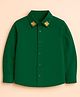 ZIP ZAP ZOOP Cotton Woven Full Sleeves Floral Embellished Shirt - Green