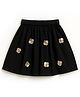 ZIP ZAP ZOOP Cotton Woven Floral Applique Detailed Skirt - Black