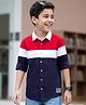 Pine Kids Cotton Woven Full Sleeves Solid Shirt - Navy Blue