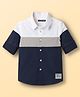 Pine Kids Cotton Woven Full Sleeves Solid Shirt - Navy Blue