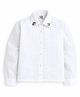 ZIP ZAP ZOOP Cotton Woven Full Sleeves Sequinned Flower Embellished Collar Neck Shirt - White
