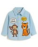ZIP ZAP ZOOP Cotton Woven Full Sleeves Monkey & Tiger Printed Shirt - Light Blue