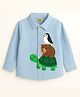ZIP ZAP ZOOP Cotton Woven Full Sleeves Animals & Bird Printed Shirt - Light Blue