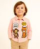 ZIP ZAP ZOOP Cotton Woven Full Sleeves Monkey & Tiger Printed Shirt - Pink