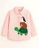 ZIP ZAP ZOOP Cotton Woven Full Sleeves Tortoise Bear & Penguin Printed Shirt - Pink