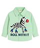 ZIP ZAP ZOOP Cotton Woven Full Sleeves Zebra & Roll With It Text Printed Shirt - Light Green