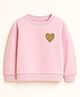 ZIP ZAP ZOOP Cotton Knit Full Sleeves Heart Printed Sweatshirt - Pink