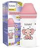 Tutots Baby Care Feeding Bottle | Instinct AntiColic Wide Neck| BPA Free | Baby Feeding Bottle with Turbo Vent Nipple - 250 ml (Pink)