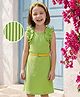 Hola Bonita Knit Sleeveless Solid Rib Dress With Belt - Green